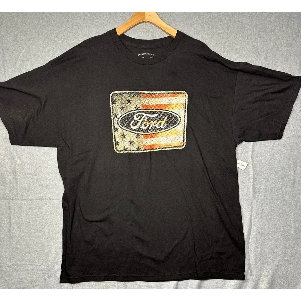 Buckhorn River Mens Black Ford Graphic T Shirt 2XL 100‎ Percent Cotton